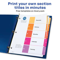 Avery&reg; Ready Index&reg; Dividers, 5 Tab Sets, Customizable Table of Contents, Multicolor Tabs, 3 Sets (11070)