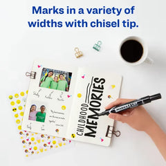 Avery&reg; Marks A Lot&reg; Permanent Markers, Large Desk-Style Size, Chisel Tip, 12 Black Markers (98028)