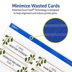 Avery&reg; Place Cards with Sure Feed&reg; Technology, 1-7/16" x 3-3/4", Textured Matte White, 150 Total (16109)