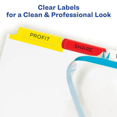 Avery&reg; Print & Apply Clear Label Dividers, Index Maker&reg; Easy Apply&trade; Printable Label Strip, 5 Multicolor Tabs, 5 Sets (11418)