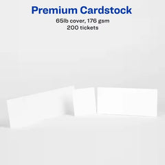 Avery&reg; Printable Tickets with Tear-Away Stubs, 1.75" x 5.5", Matte White, 200 Blank Tickets for Laser and Inkjet Printers (16154)