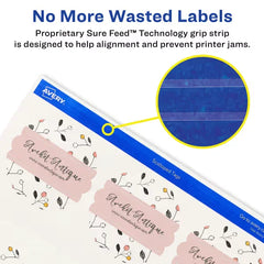 Avery&reg; Scallop Round Tags with Sure Feed, 2-1/2" Diameter, Textured White, 90 Tags (80511)