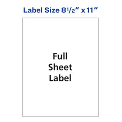 Avery&reg; Shipping Labels, 8-1/2" x 11", Matte White, Inkjet Printer Compatible, 20 Labels (8255)