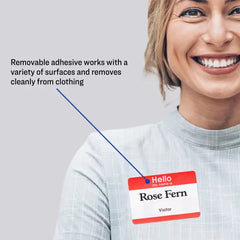 Avery&reg; Hello My Name Is Adhesive Name Badge Labels, Red Border, 100 Removable Name Badges (05140)